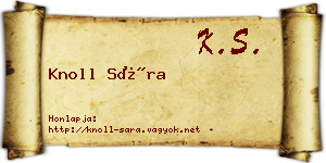 Knoll Sára névjegykártya