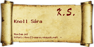 Knoll Sára névjegykártya